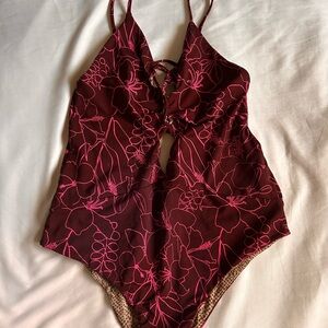 Acacia Swimwear Burgundy and Pink Bikini
